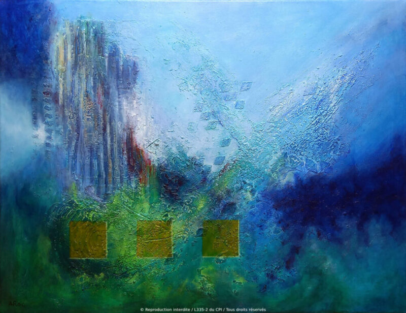 Œuvre abstraite originale « Bastia » explorant les harmonies de couleurs et les sensations dans une composition contemporaine