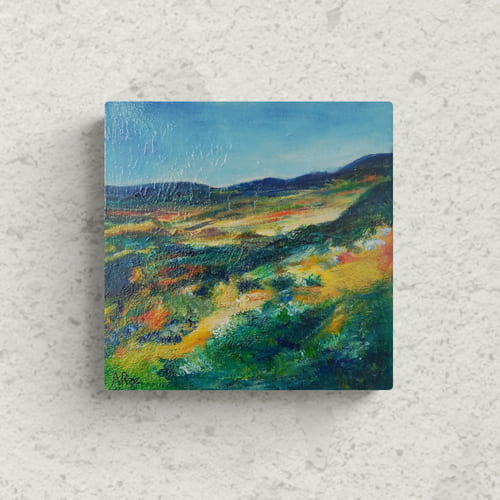 Mise en situation de l'Œuvre semi abstraite originale « Bruissement» réalisée à l'acrylique